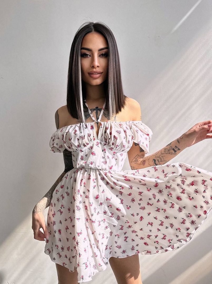 Сукня- міні у квітковий принт Сукня- міні у квітковий принт | PUSHKA SHOP