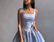 Атласна корсетна сукня міні  | PUSHKA SHOP