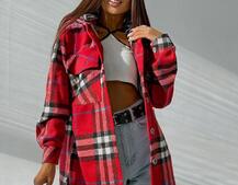 Кашемировая рубашка в клетку с капюшоном  | PUSHKA SHOP