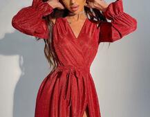 Блестящее платье макси с разрезом Блестящее платье макси с разрезом | PUSHKA SHOP