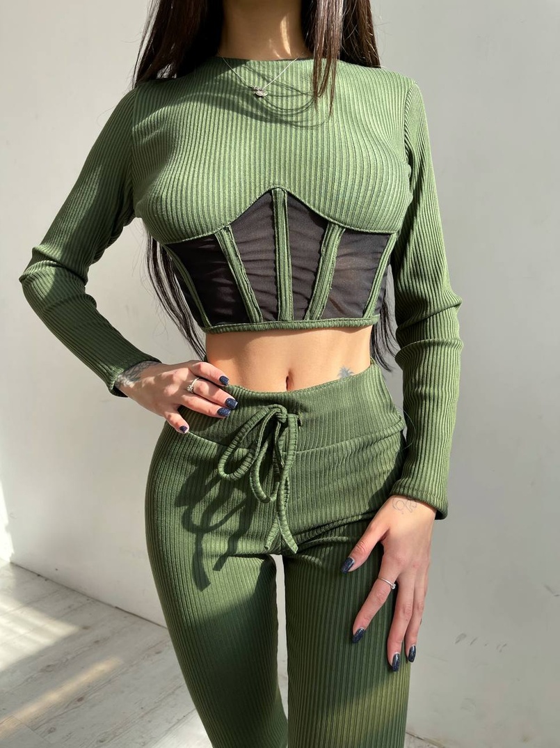 Трикотажний комплект: корсетний топ + легінси | PUSHKA SHOP