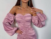 Атласна сукня з драпіруванням Атласна сукня з драпіруванням | PUSHKA SHOP