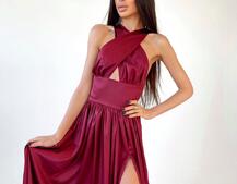 Платье макси с разрезом на юбке и верхом на завязках Платье макси с разрезом на юбке и верхом на завязках | PUSHKA SHOP