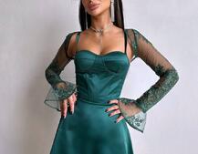 Атласна корсетна сукня-бюстьє + мереживне болеро | PUSHKA SHOP