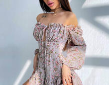 Сукня з квітковим принтом з воланами на ґудзиках Сукня з квітковим принтом з воланами на ґудзиках | PUSHKA SHOP