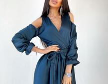 Шелковое платье макси с разрезом  Шелковое платье макси с разрезом  | PUSHKA SHOP