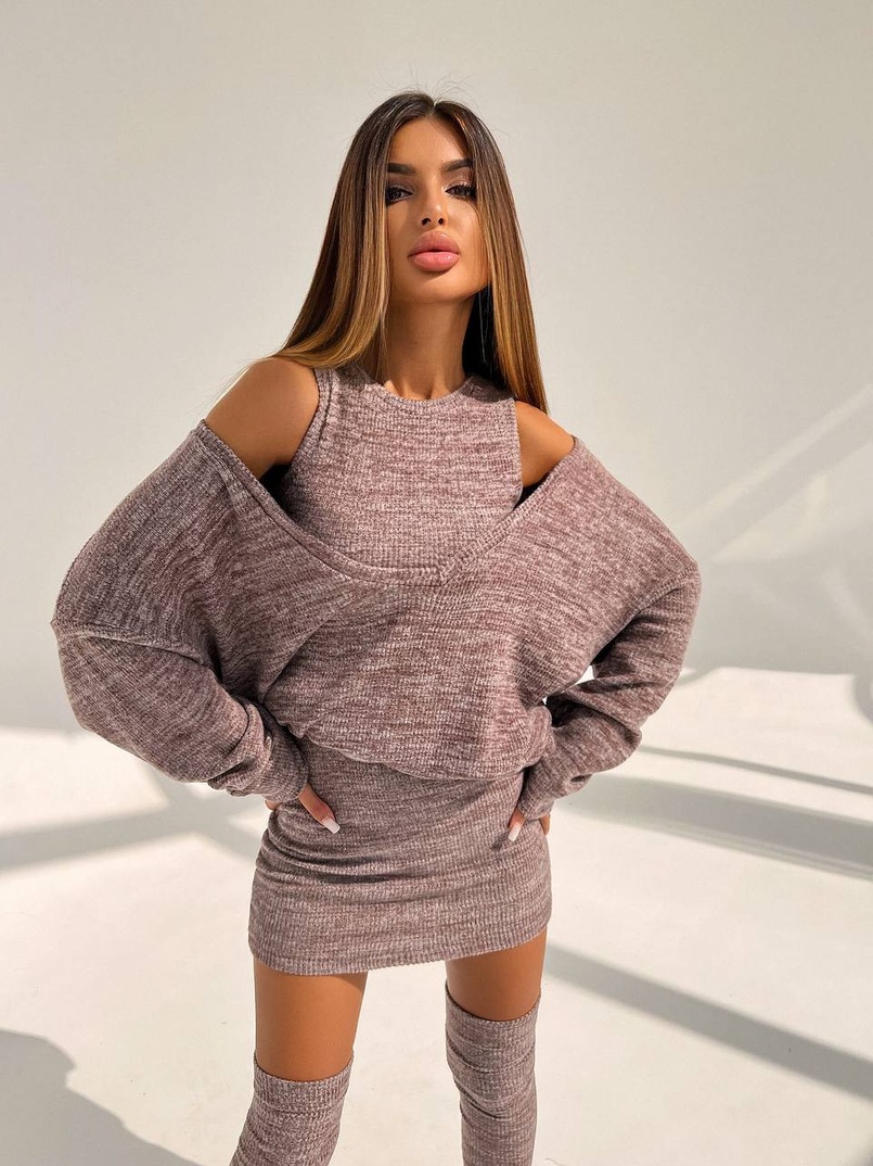 Трикотажна сукня-двійка + гетри  | PUSHKA SHOP