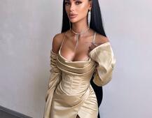 Комплект: корсет з рукавами    + спідниця міні з драпіруванням   | PUSHKA SHOP