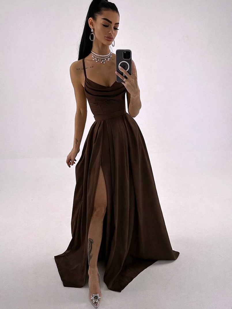 Атласний комплект: корсет + спідниця максі  | PUSHKA SHOP