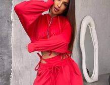 Велюровий комплект: кофта з корсетними елементами + джогери з імітацією трусиків | PUSHKA SHOP