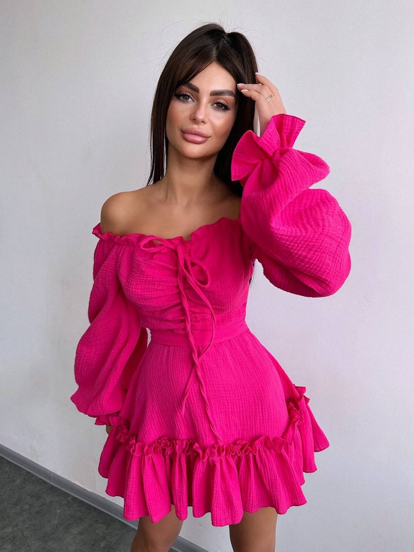 Муслінова сукня з рюшами   | PUSHKA SHOP