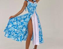 Сукня міді з чашечками в квітковий принт  | PUSHKA SHOP