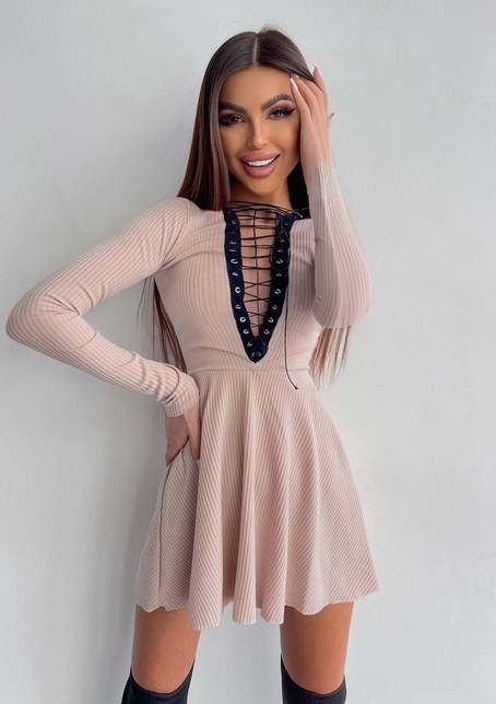 Сукня міні зі шнурівкою  | PUSHKA SHOP