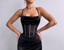 Комплект: корсет, декорований стразами + спідниця міні з драпіруванням   Комплект: корсет, декорований стразами + спідниця міні з драпіруванням   | PUSHKA SHOP