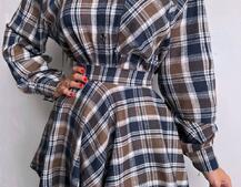 Комплект: сорочка + спідниця у клітинку  | PUSHKA SHOP