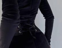 Оксамитова сукня міді з розрізом + атласний корсет Оксамитова сукня міді з розрізом + атласний корсет | PUSHKA SHOP