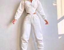 Комплект на флісі : худі з елементами корсету + штани Комплект на флісі : худі з елементами корсету + штани | PUSHKA SHOP