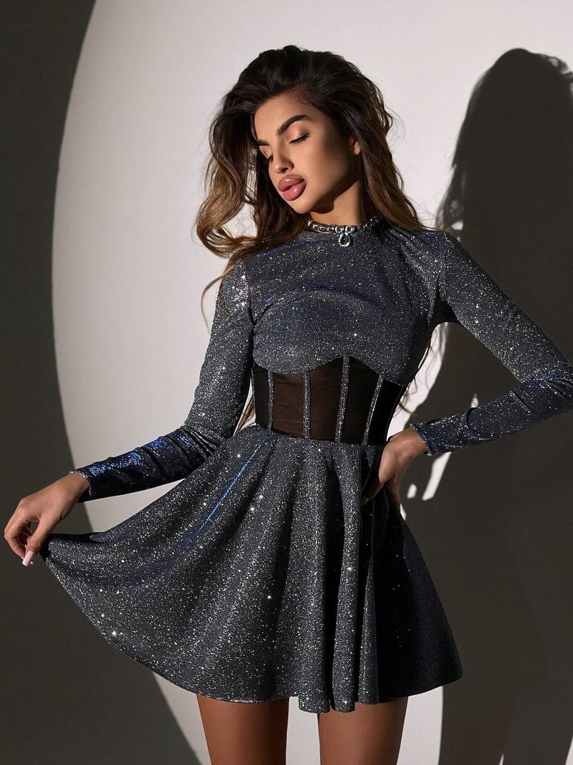 Блискуча корсетна сукня з пишною спідницею | PUSHKA SHOP