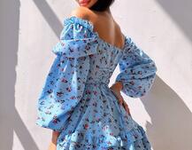 Сукня з квітковим принтом з воланами на ґудзиках Сукня з квітковим принтом з воланами на ґудзиках | PUSHKA SHOP