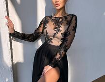 Сукня максі з мереживом  | PUSHKA SHOP