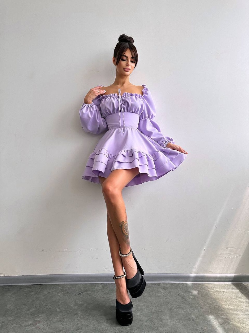 Сукня з воланами та шнурівкою  по спинці Сукня з воланами та шнурівкою  по спинці | PUSHKA SHOP