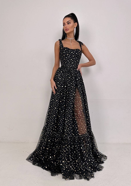 Сукня бюстьє максі з блискучим принтом  | PUSHKA SHOP