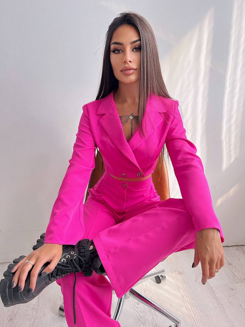 Брючный костюм с широкими штанами  | PUSHKA SHOP