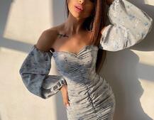 Сукня з квітковим принтом та драпіруванням   Сукня з квітковим принтом та драпіруванням   | PUSHKA SHOP