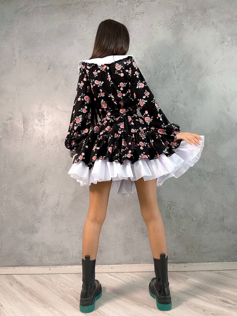 Платье со съёмным воротничком и подъюбником Платье со съёмным воротничком и подъюбником | PUSHKA SHOP