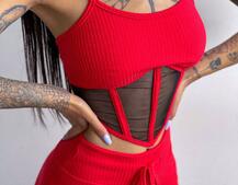 Трикотажный комплект: корсетный топ на косточках + леггинсы Трикотажный комплект: корсетный топ на косточках + леггинсы | PUSHKA SHOP