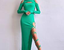 Трикотажна сукня з зав’язкою на ніжку Трикотажна сукня з зав’язкою на ніжку | PUSHKA SHOP