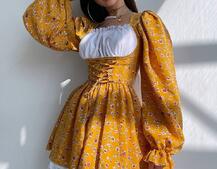 Квіткова сукня,декорована мереживом. | PUSHKA SHOP