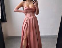 Атласний комплект: корсет + спідниця максі  | PUSHKA SHOP