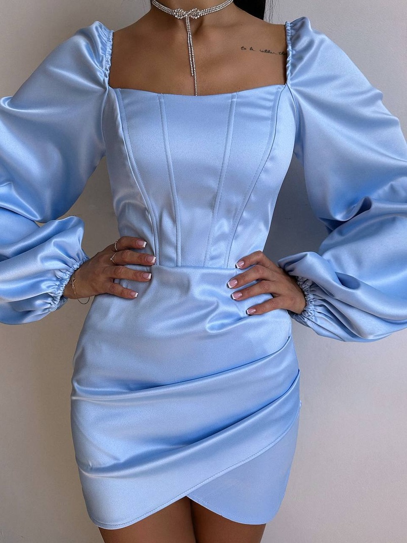 Атласний  комплект: корсет + спідниця з драпіруванням | PUSHKA SHOP