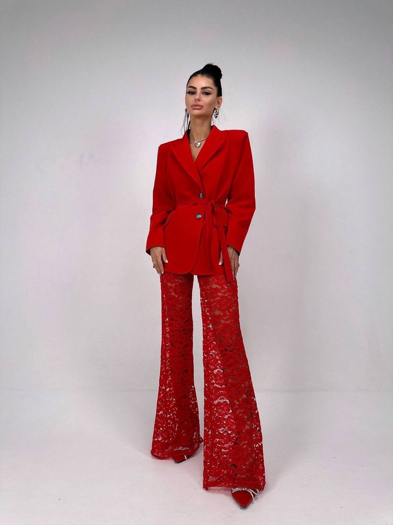 Комплект: мереживний корсет бюстьє + штани + піджак  | PUSHKA SHOP