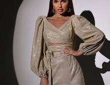 Сяючий комплект: топ  + спідниця  | PUSHKA SHOP