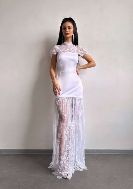 Елегантна сукня максі з мереживом | PUSHKA SHOP