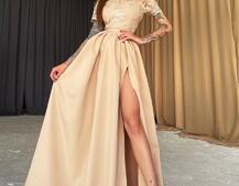 Платье-макси с кружевным верхом Платье-макси с кружевным верхом | PUSHKA SHOP