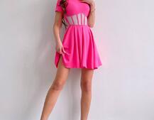 Сукня-міні  з елементами корсету  та спідницею солнцем | PUSHKA SHOP