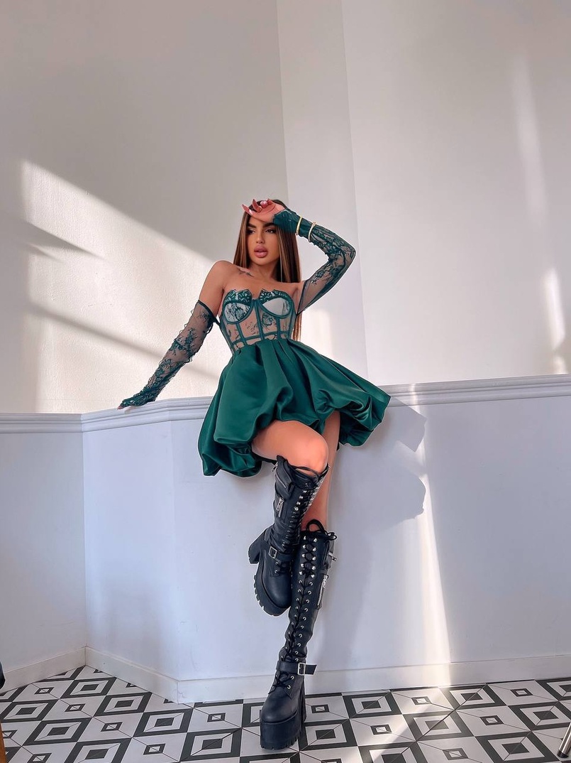 Комплект : мереживний корсет  з чашечками+ спідниця балон  | PUSHKA SHOP