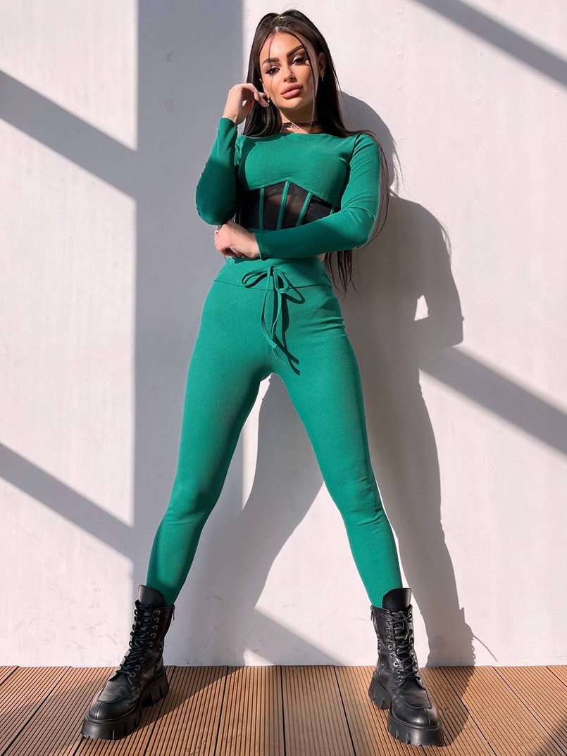 Трикотажний комплект: корсетний топ + легінси | PUSHKA SHOP