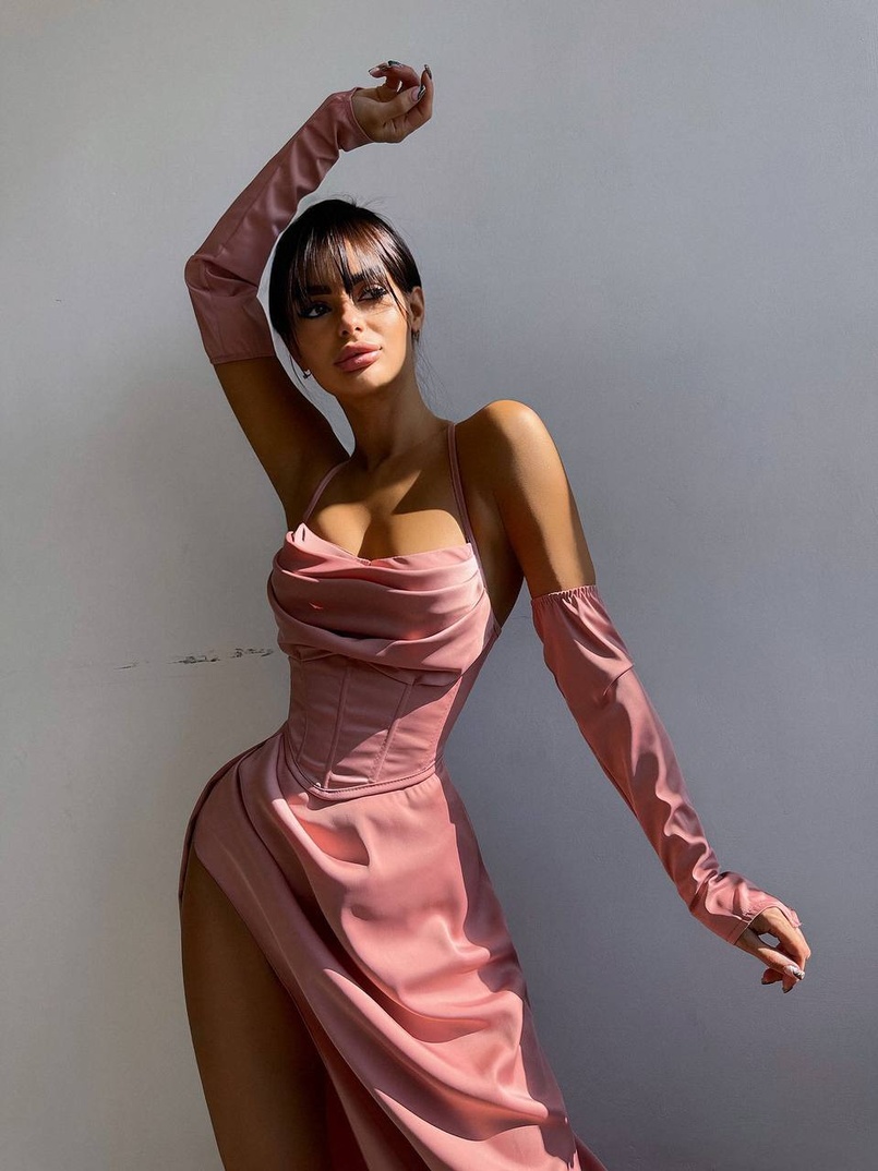 Комплект: корсет з рукавичками + спідниця максі з драпіруванням Комплект: корсет з рукавичками + спідниця максі з драпіруванням | PUSHKA SHOP