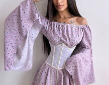 Сукня асиметричного крою з розкльошеними рукавами + корсет декорований стразами Ручна робота Сукня асиметричного крою з розкльошеними рукавами + корсет декорований стразами Ручна робота | PUSHKA SHOP