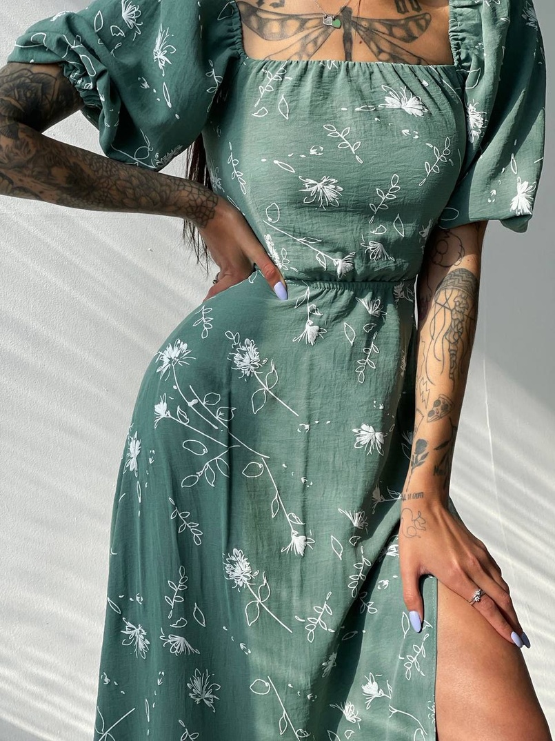 Платье миди со шнуровкой на спинке  Платье миди со шнуровкой на спинке  | PUSHKA SHOP