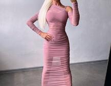 Сукня міді з драпіруванням   | PUSHKA SHOP