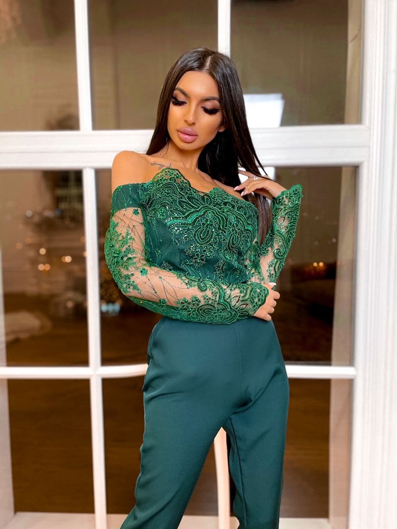 Эффектный комбинезон с кружевным верхом | PUSHKA SHOP