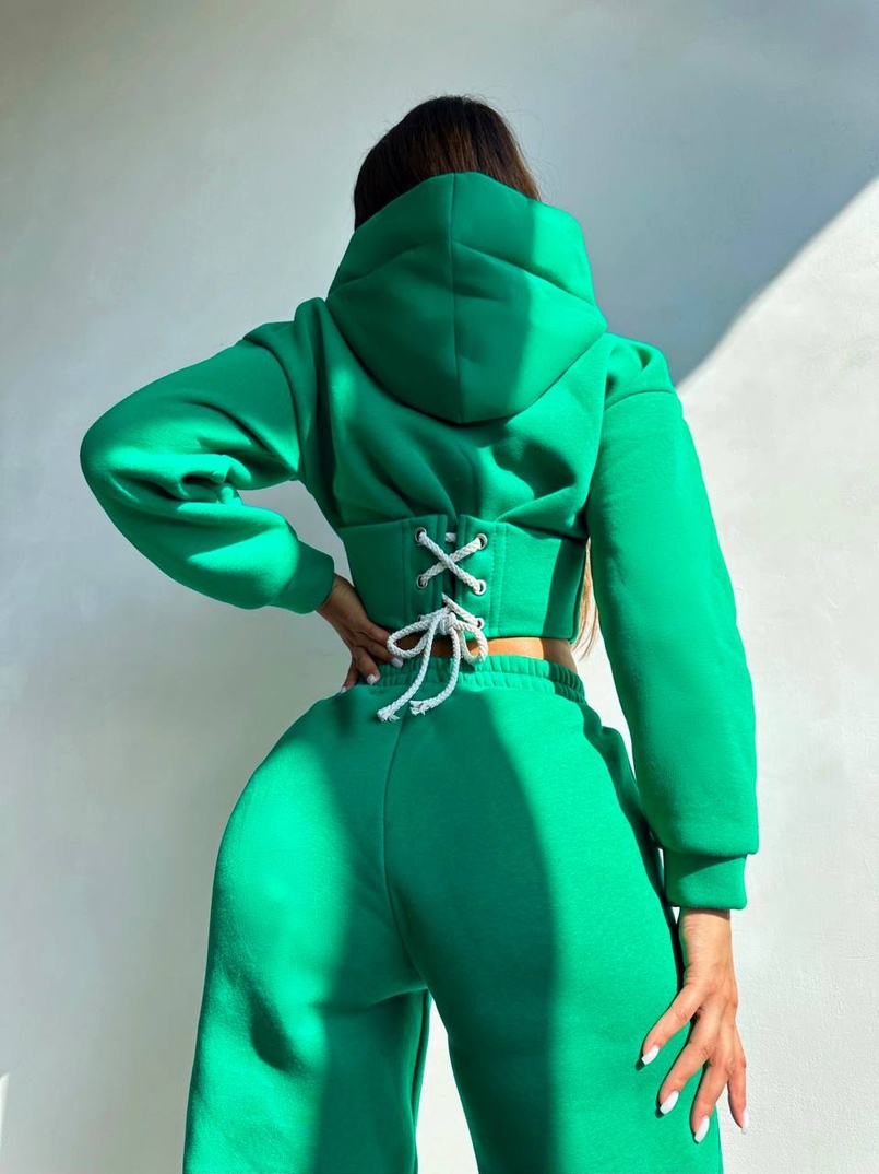 Комплект на флісі : худі з елементами корсету + штани Комплект на флісі : худі з елементами корсету + штани | PUSHKA SHOP