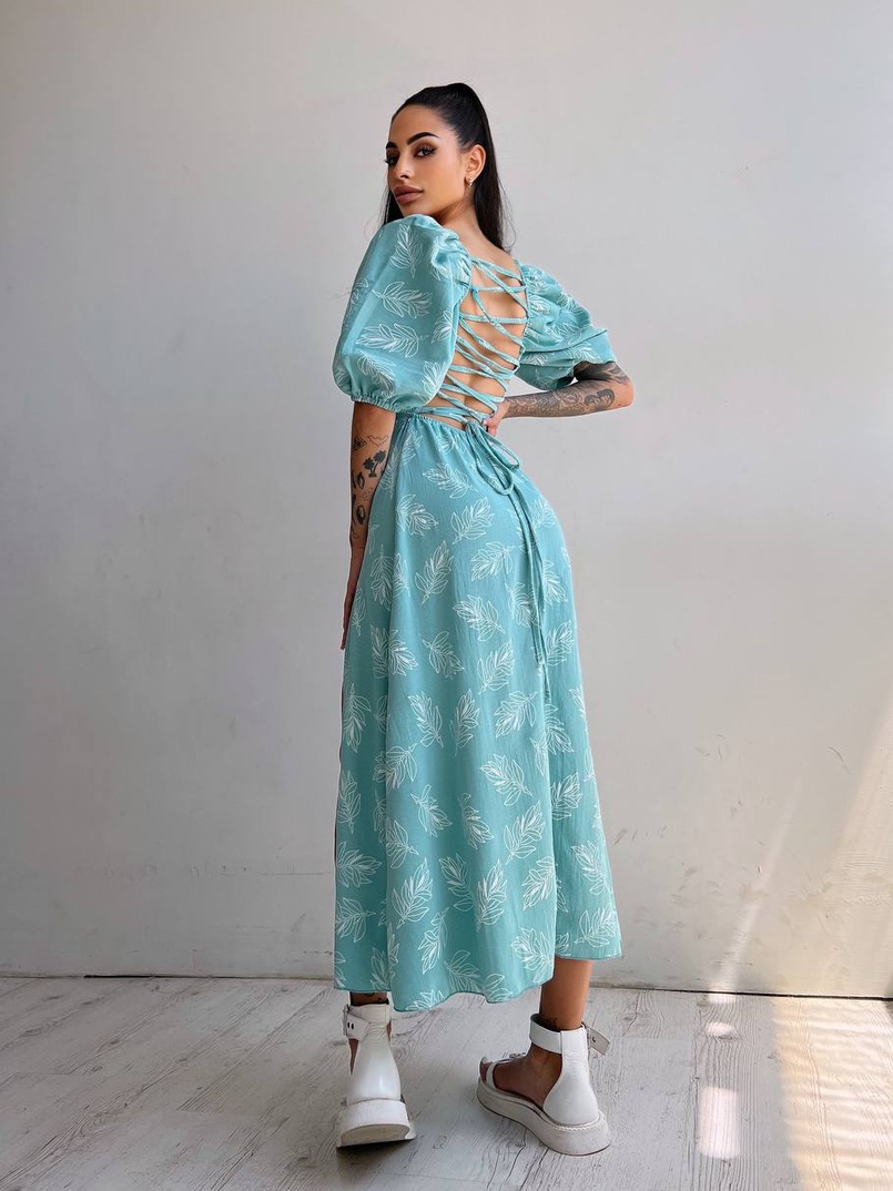 Улюблена сукня міді зі шнурівкою на спинці в нових кольорах | PUSHKA SHOP