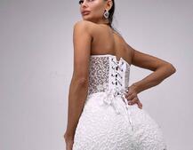 Комплект: мереживний корсет бюстьє + штани + піджак  | PUSHKA SHOP