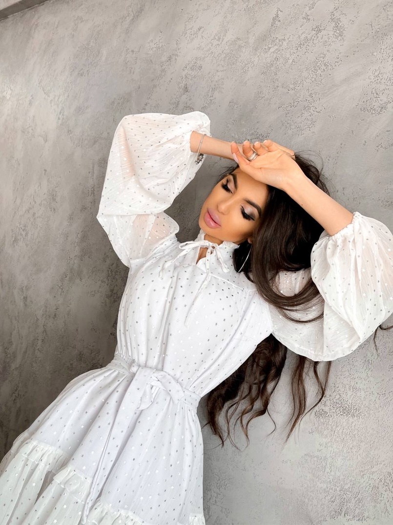 Шифоновое платье с оборками  | PUSHKA SHOP